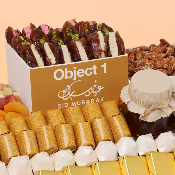 Luxury corporate customized Eid Al Adha premium chocolate & sweets large leather tray