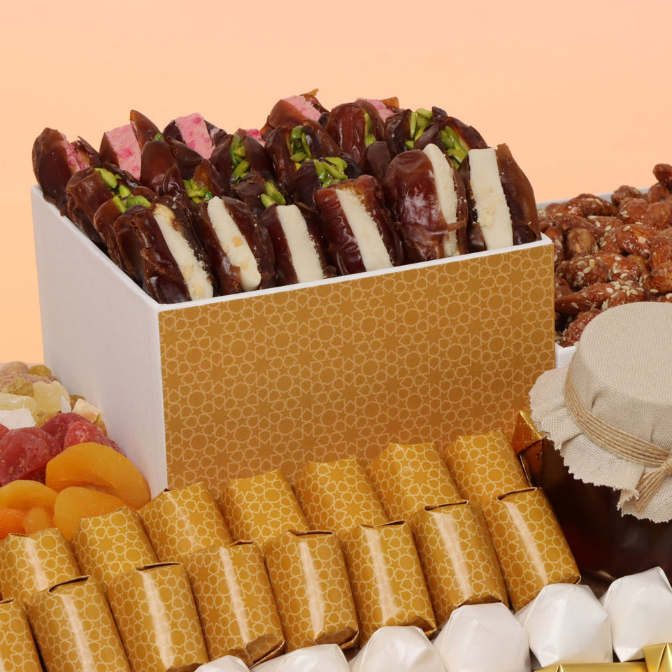 Luxury Eid Al Adha chocolate & sweets large leather tray