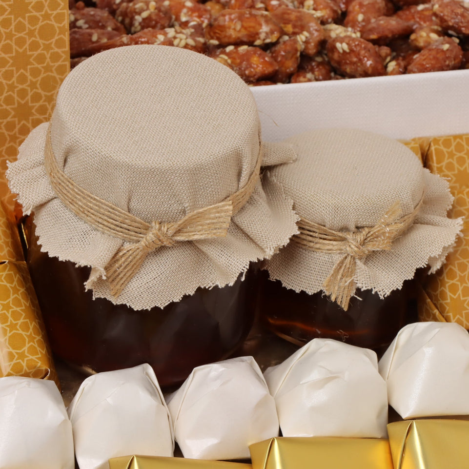 Luxury Eid Al Adha chocolate & sweets large leather tray
