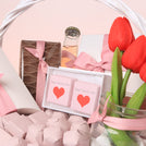 Xoxo valentine's designed chocolate and roses medium basket