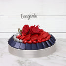 Congrats orchid decorated chocolate leather round tray