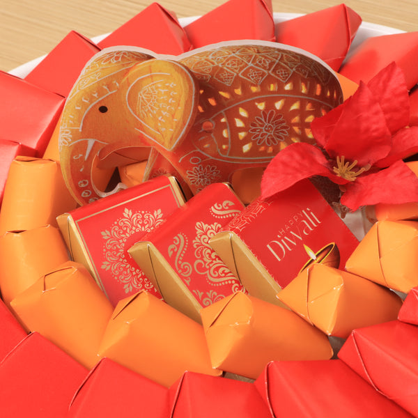 Happy Diwali designed premium chocolate round plate