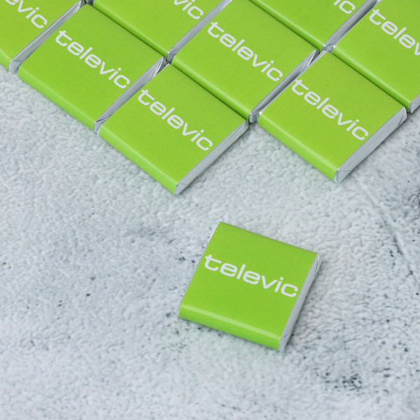 Corporate branded thin loose chocolate