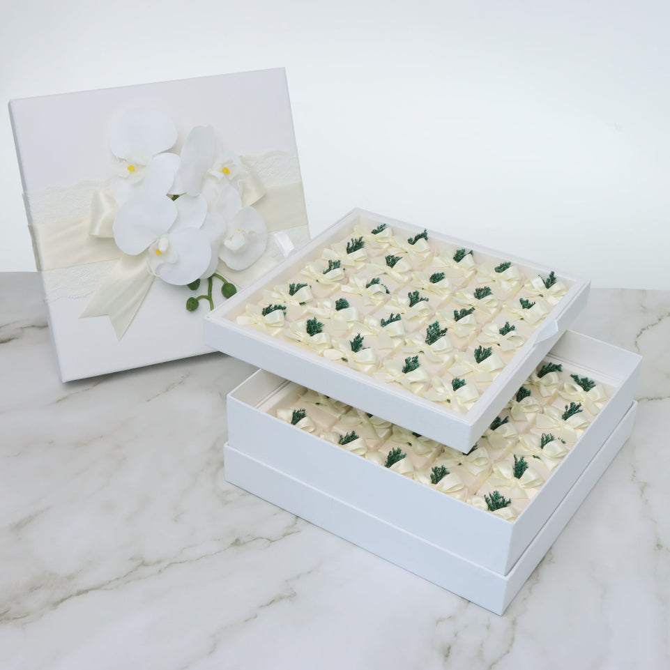 Luxury bridal decorated chocolate 2-layer hard box