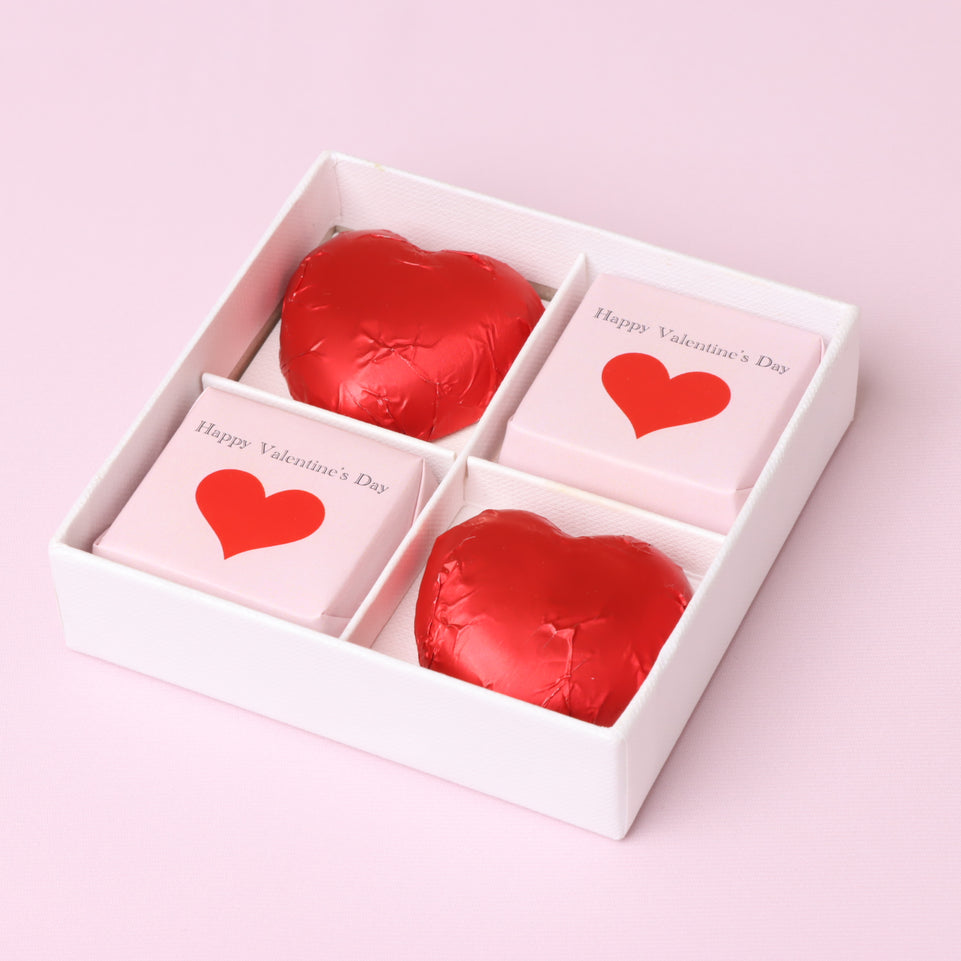 Happy valentines day designed premium chocolate box with ribbon.