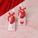 Set of 20 happy valentines day designed premium chocolate transparent wrapped with ribbon giveaways