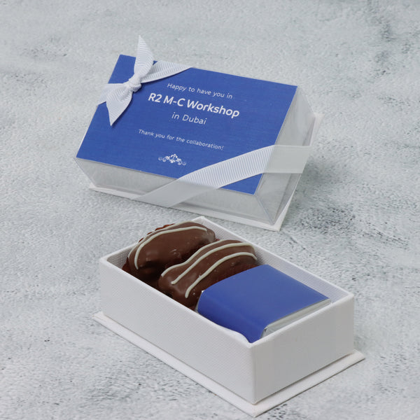 Set of 20 corporate customized premium chocolate & dates view top box