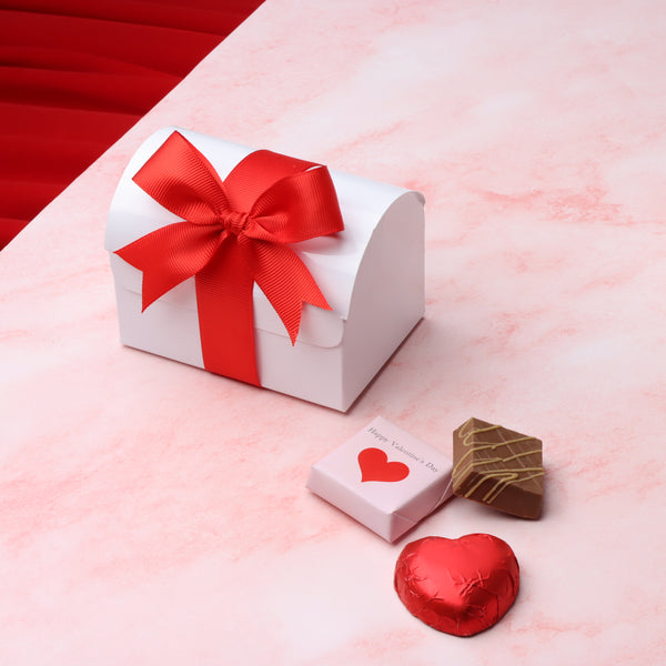 Set of 20 happy valentines day designed chest small box with ribbon giveaways