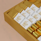 Eid Mubarak designed chocolate medium leather tray