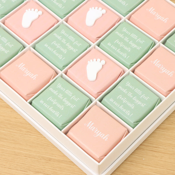 Baby feet personalized designed premium chocolate 20P hard box