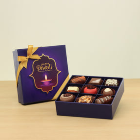 Diwali candle design premium chocolate 9 piece printed hard box