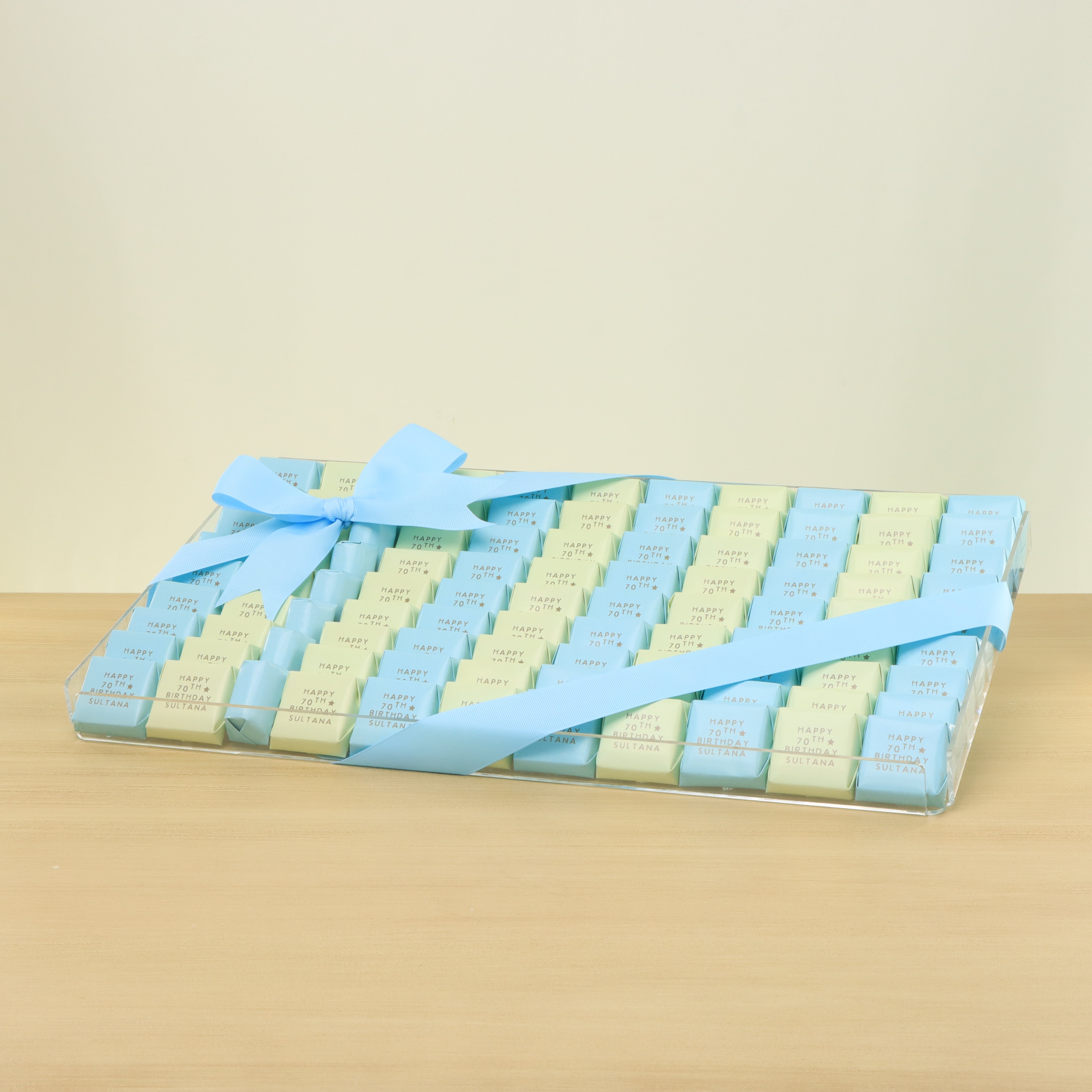 Happy birthday designed premium chocolate medium acrylic tray