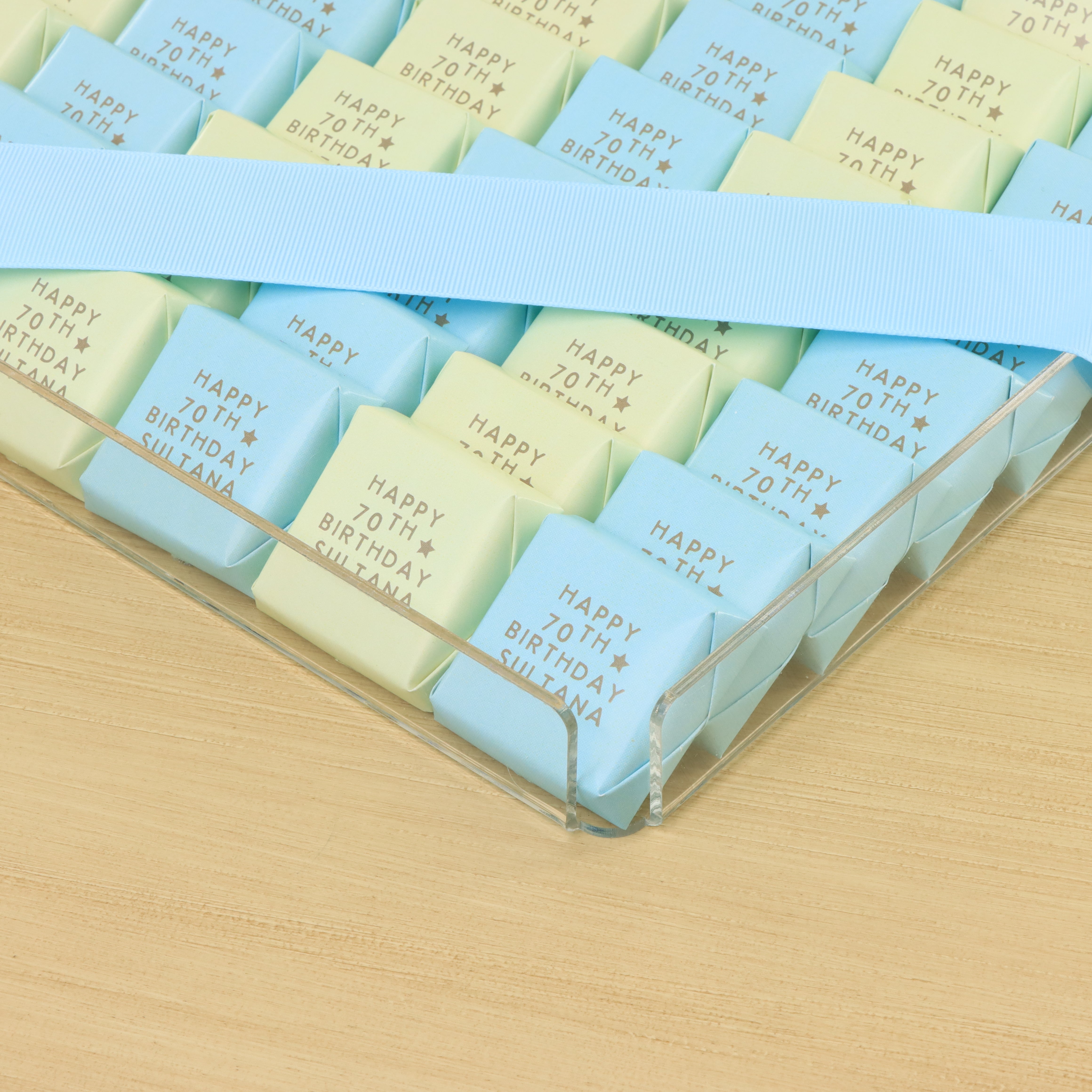 Happy birthday designed premium chocolate medium acrylic tray