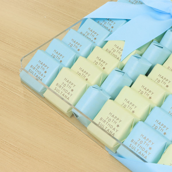 Happy birthday designed premium chocolate medium acrylic tray