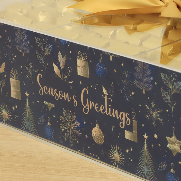 Season's greetings designed premium chocolate medium acrylic box