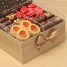 Season's Greeting designed with acrylic premium chocolate & sweets medium hamper