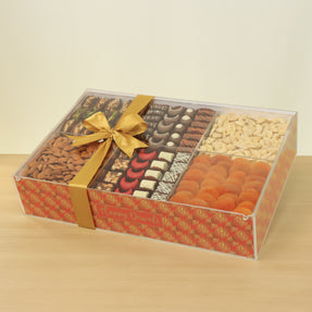 Happy diwali designed premium chocolate & nuts large acrylic box