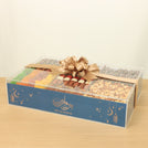 Eid mubarak premium chocolate, dates, nuts & dried fruits large acrylic double tray