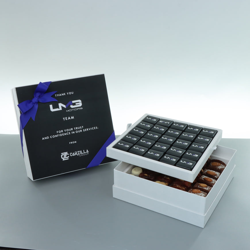 Corporate branded chocolate 2-layer hard box