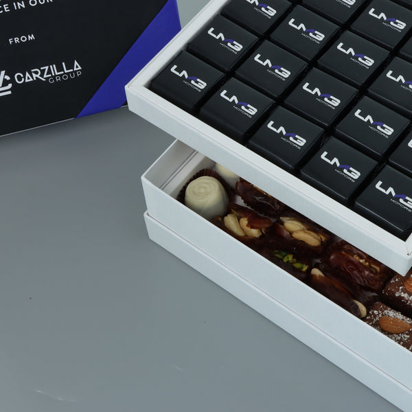 Corporate customized premium chocolate 2-layer hard box
