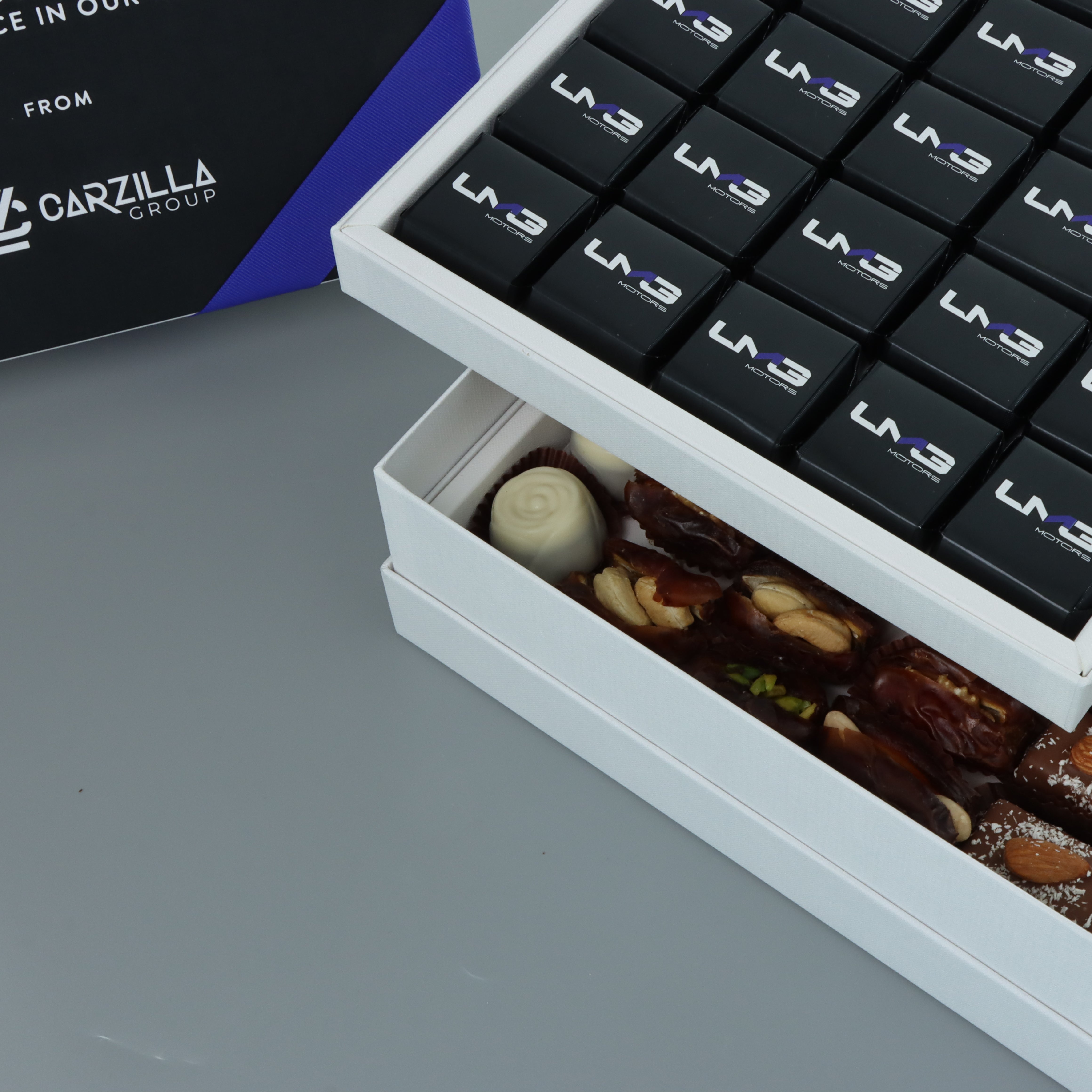 Corporate customized premium chocolate 2-layer hard box