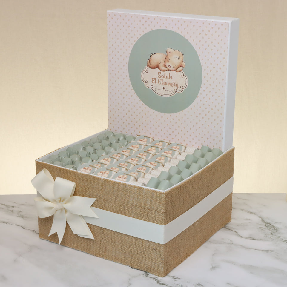 Luxury baby boy teddy personalized design chocolate hamper