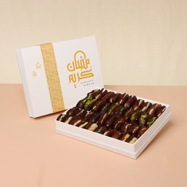Ramadan designed premium nut stuffed dates printed hard box