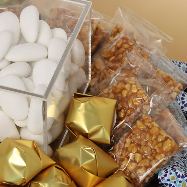 Flower decorated designed chocolate metallic tray