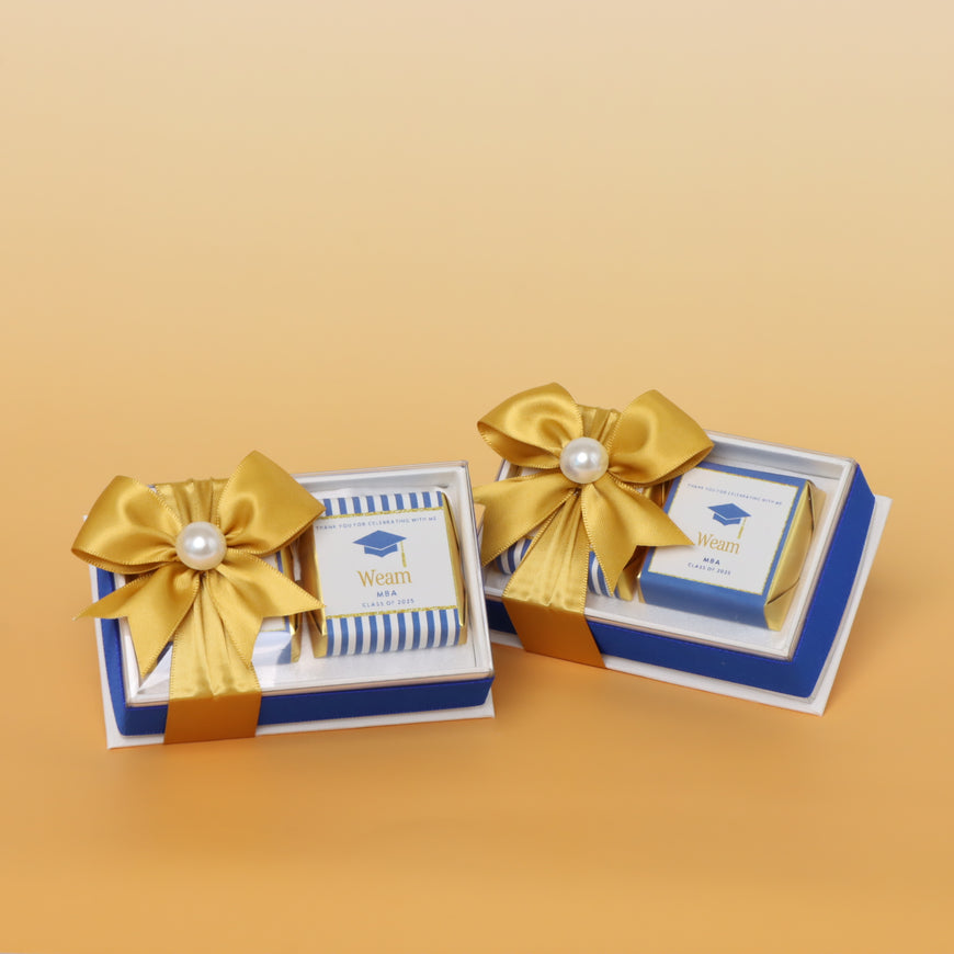 Set of 20 graduation personalized designed premium chocolate view top box