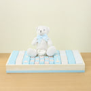 Baby boy glittery decorated chocolate & teddy plush toy leather tray