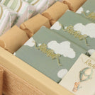 Baby boy air balloon designed sage green premium chocolate medium leather tray