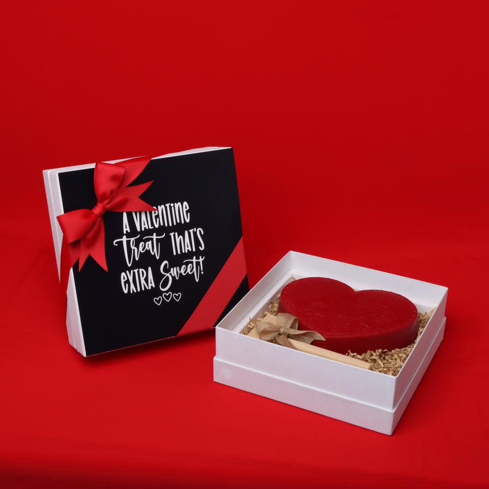 Valentine's designed big heart chocolate with hammer  top hard box