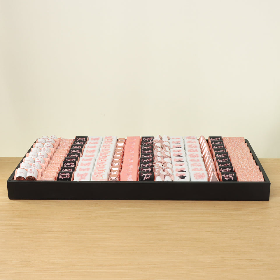Graduation designed premium chocolate large leather tray