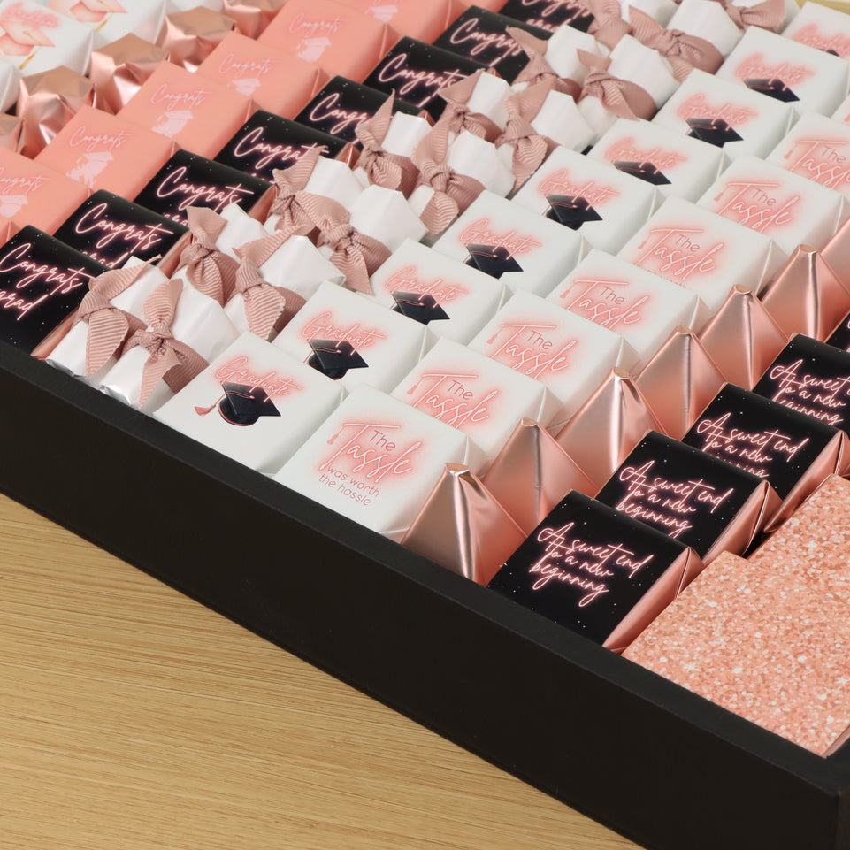 Graduation designed premium chocolate large leather tray with acrylic backdrop