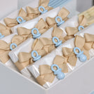Baby boy personalized premium chocolate arrangement stand with personalized backdrop