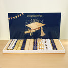 Graduation designed premium chocolate large leather tray with acrylic backdrop