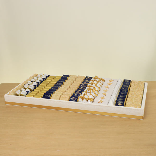 Graduation designed premium chocolate large leather tray
