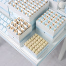 Baby boy personalized premium chocolate arrangement stand with personalized backdrop