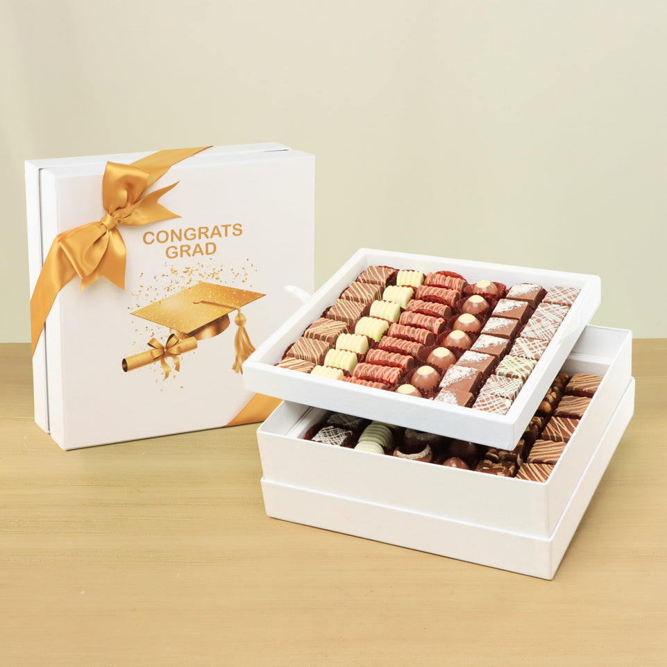 Graduation designed premium chocolate 2-layer hard box