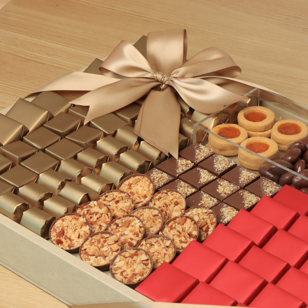 Premium chocolate & sweets large leather tray