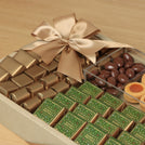 Season's Greetings decorated chocolate & sweets medium leather tray