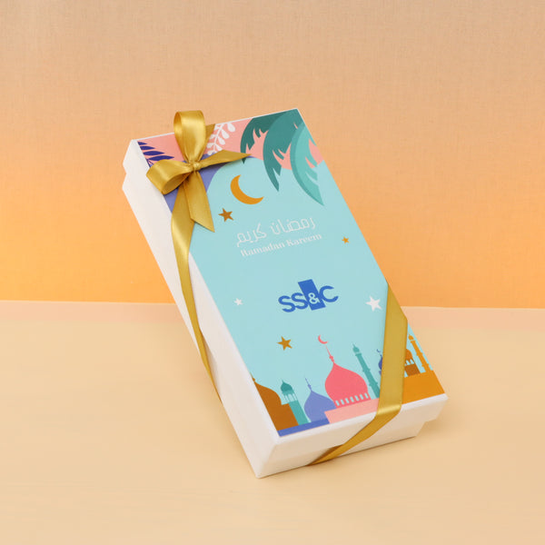 Set of 6 Corporate customized Ramadan Kareem design premium chocolate 8P hard box