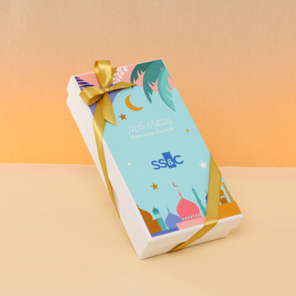 Set of 6 Corporate customized Ramadan Kareem design premium chocolate 8P hard box