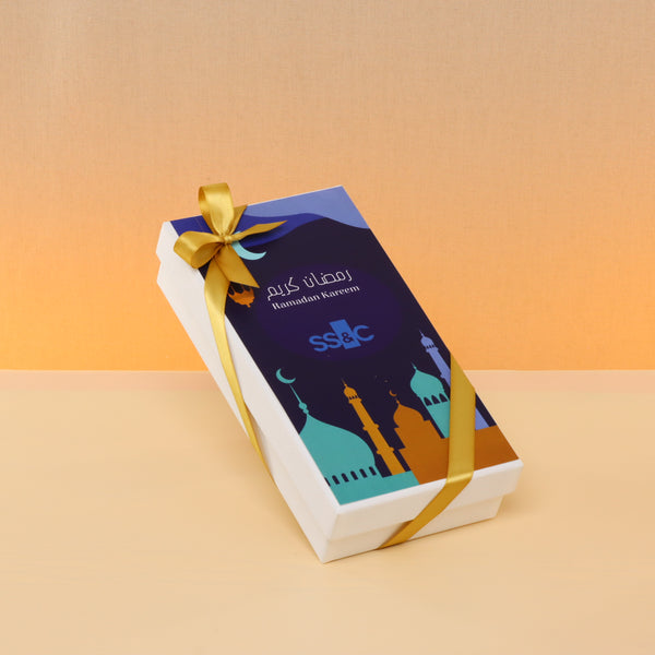Set of 6 Corporate customized Ramadan Kareem design premium chocolate 8P hard box