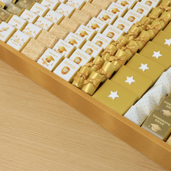 Graduation designed premium chocolate large leather tray