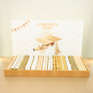 Graduation designed premium chocolate large leather tray with acrylic backdrop