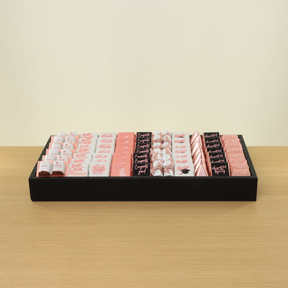 Graduation designed premium chocolate medium leather tray