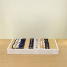 Graduation designed premium chocolate medium leather tray with backdrop