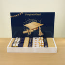 Graduation designed premium chocolate medium leather tray with backdrop