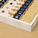 Graduation designed premium chocolate medium leather tray with backdrop